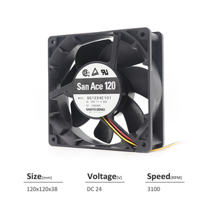 พัดลมระบายความร้อนแบบแกน SANYO San Ace 9G1224E101 ขนาด 120*120*38 มม. 24V DC 8.16W 0.34A 118CFM 3100rpm แบบลูกปืน สำหรับอุปกรณ์โทรคมนาคมและเซิร์ฟเวอร์ - Product Image 2