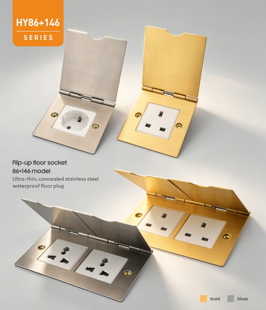 Low Price HY-86-C floor socket Outlet High Quality 13A 16A Socket Modular Combined floor socket box