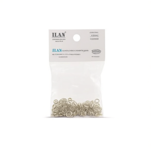 Anelli Aperti Ilan 7mm 150pz Placcati in Oro Bianco per Creazione di Gioielli - Product Image 1