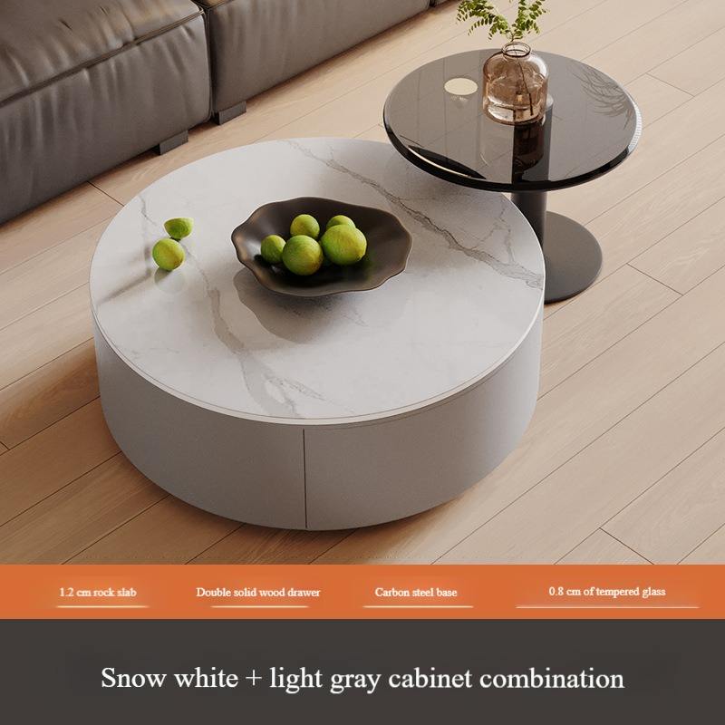 Combinaison ardoise blanche montagne enneigée + meuble gris clair