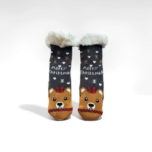 Chaussettes de Noël doublées polaire antidérapantes, chaussettes-pantoufles en sherpa pour la maison, très vendues - Product Image 1