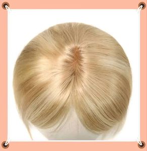 Topper per capelli umani biondi 613 <span class=keywords><strong>con</strong></span> frangia, 100% capelli vergini brasiliani lisci, parrucca <span class=keywords><strong>con</strong></span> parte libera in pizzo per donna - Product Image 2