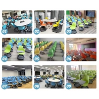 Chaise de bureau et table d'écriture moderne pour collègues, salle de classe, bureau, avec roulettes, en matériau PP, marque WINNER