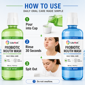 Enjuague Bucal Probiótico de 500 ml, Menta Suave, Menta Refrescante, Aliento Fresco, Cuidado Bucal Diario, Sensación de Frescura Bucal, Sabor a Menta, Botella de Enjuague para Uso Doméstico - Product Image 6