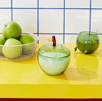 Vente en gros de bougeoirs personnalisés en forme de bol, bougeoirs ronds en forme de globe, bougeoirs en verre en forme de pomme, sucrier