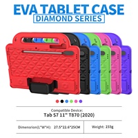 Béquille Poignée Bandoulière Couverture Robuste Antichoc EVA Cas pour Samsung Galaxy Tab S7 11 "T870 Tablette