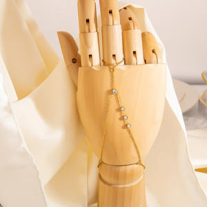 Pulsera de cadena de moda chapada en oro de 18 quilates con circonita cúbica, anillo de dedo, regalo de joyería para mujer - Product Image 4