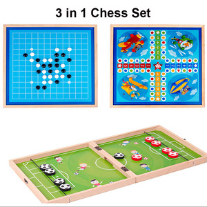 8 Tùy chọn đa chức năng bằng gỗ trò chơi máy tính để bàn bay cờ vua & cờ cho trẻ em - Product Image 2