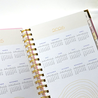 Agenda Cahier Planificateur Relié Rigide Personnalisé Imprimé 2026 2027 Mensuel Hebdomadaire Quotidien Loi d'Attraction Motivationnel avec Dorure à Chaud