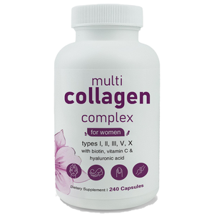 แคปซูลคอลลาเจนคุณภาพสูงสำหรับผู้หญิง แบรนด์ OEM/Private Label ช่วยให้ผิวกระจ่างใส และบำรุงผม/เล็บ 240 แคปซูล/ขวด - Product Image 1