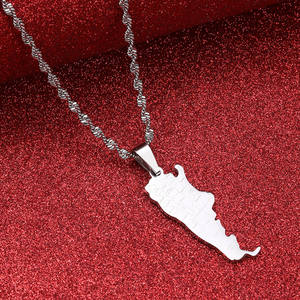 Collier avec pendentif en acier inoxydable, <span class=keywords><strong>carte</strong></span> de l'Argentine avec noms des villes, unisexe, adapté à la Coupe du <span class=keywords><strong>monde</strong></span> - Product Image 2