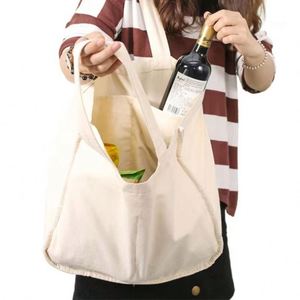 Bolsa de Lona Blanca Grande con Asas de Cuerda, 100% Algodón, Precio de Fábrica, Impresión Personalizada, Promocional, al por Mayor - Product Image 5