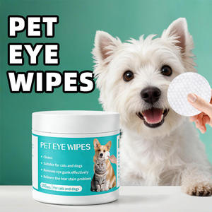 100 lingettes nettoyantes pour les yeux des animaux avec aloe vera, camomille et vitamine E, éliminent les taches de larmes et les excréments oculaires pour chats et chiens - Product Image 1