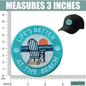 แผ่นปะเย็บปัก3นิ้วลายชายหาดงานเย็บปะติด - Product Image 3
