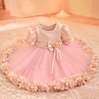 Robe de princesse pour filles, tenue de cérémonie pour enfants, costume de performance pour fête d'anniversaire, robe de mariée fleurie, robe de Noël, vente en gros, été