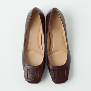 صديقة للبيئة طباعة شعار مخصص جلدية ساحة كعب فستان مضخات <span class=keywords><strong>OL</strong></span> مكتب السيدات الأحذية - Product Image 3