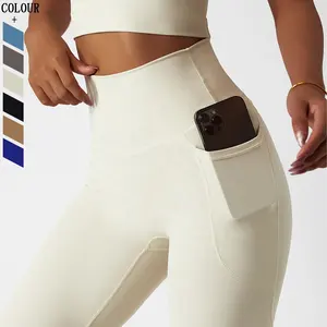 Activewear Home Gym Hoge Taille Sport Leggings Vrouwen Fitness Yoga Broek Met Pocket