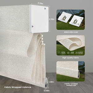 Persianas Enrollables Eléctricas Modernas con Control Remoto Tuya y WiFi de <span class=keywords><strong>Google</strong></span>, Persianas Romanas Motorizadas Inalámbricas con Bloqueo de Luz para Ventanas - Product Image 6