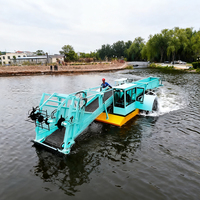 Bateau collecteur de déchets flottant pour les rivières Lacs Enlèvement des plantes aquatiques pour les plantes aquatiques utilisées dans les lacs, les rivières et les barrages