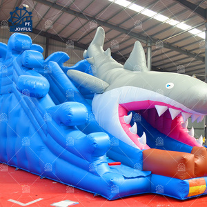 Ocean Shark Theme Inflatable Water Slide 3D Giant Sea Animal Mouth Blow up Slide Outdoor Kids Commercial Amusement Park Rental - Product Image 3