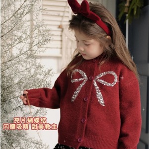 Tongxingyuan Girls' Knit Sweater FHW7027 Thickening Solid Color Single-breasted Cotton Autumn Winter Outerwear - Product Image 4