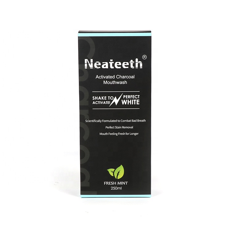 Лучшие продажи neateeth 250 мл бутылка активированного угля черного цвета по лучшей цене чистой жидкости Волшебная жидкость для полоскания рта
