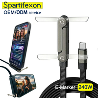 Kabel Pengisian Cepat 5A 6A Tipe-C ke Micro USB untuk iPhone dengan Selubung Nilon, Konduktor Tembaga Murni, dan Pelindung Anyaman