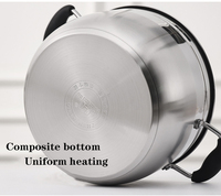 Casserole vapeur en acier inoxydable de qualité supérieure à 2 niveaux avec poignée anti-brûlure, ustensile de cuisine japonais multifonctionnel pour tous types de cuisinières