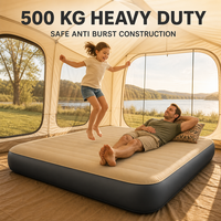 Matelas pneumatique de camping Drop Stitch 210 cm avec dessus floqué, très résistant, pour le camping et les voyages