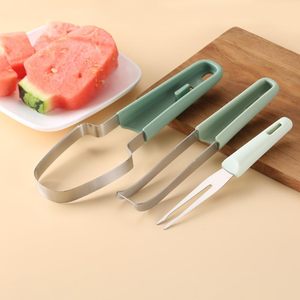 3-in-1 Stainless Steel Manual Watermelon <b>Cutter</b> Slicer Tool Eco-Friendly Multi-Functional Household Fruit Splitter - Product Image 2
