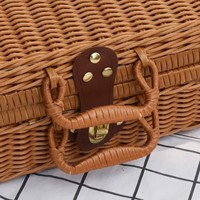 Panier à cadeaux vintage en rotin PP miniature, panier de rangement tissé portable pour cadeaux de baby shower, souvenirs de mariage et emballage cadeau