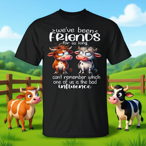 Camiseta Cow Friends, camiseta negra con gráfico divertido para hombres y mujeres, regalo unisex - Product Image 3