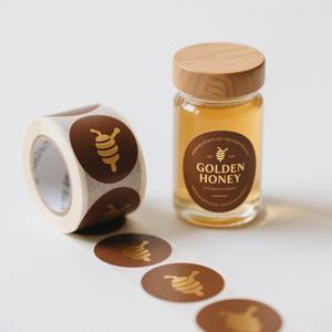 Custom Logo Adhesive Vinyl Stickers Waterproof <strong>Bee</strong> Honey <strong>Label</strong> for Jam Food Bottle Packaging