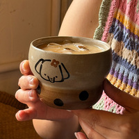 Vaisselle en céramique peinte à la main de style vintage créatif, jolie tasse à dessert et à café pour le thé de l'après-midi