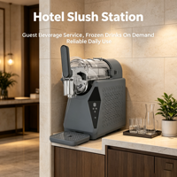 Machine à granita compacte de bureau personnalisable, silencieuse, à refroidissement rapide par compresseur, avec réservoir unique standard, pour la maison et le commerce