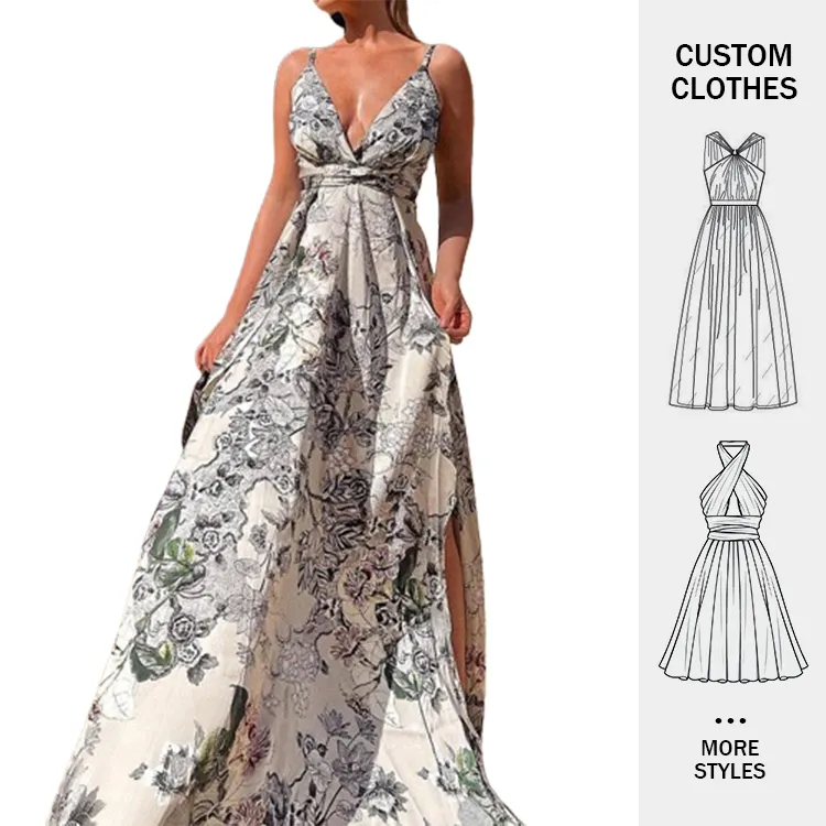 Vestido holgado informal de satén con manga larga para verano, traje holgado de satén con estampado Floral y cuello redondo para mujer, corte Irregular, 2022