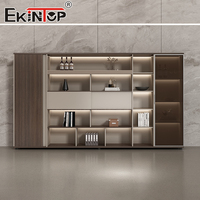 Ensemble de mobilier de bureau de direction moderne de luxe Ekintop CEO, bureau convertible en bois, modulaire, extensible et réglable