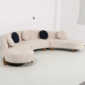 Ensemble de meubles design, style moderne, luxe minimaliste, salon, canapé d'angle modulaire en tissu Cloud - Product Image 2