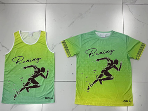 T-shirt en maille 100% polyester à séchage rapide avec logo personnalisé pour hommes Sublimation 3d Impression complète Running Marathon Gym Fit Tshirt - Product Image 2