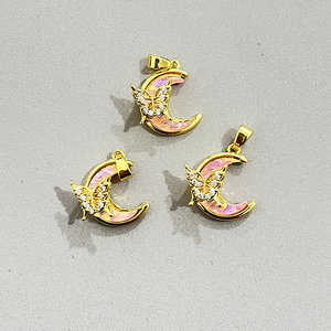 Pendentif Breloque Papillon Lune avec Incrustation de Cristal pour Collier Femme, Boucles d'Oreilles, Bracelet DIY, Bijoux 1001 1100 Origine Yiwu - Product Image 3