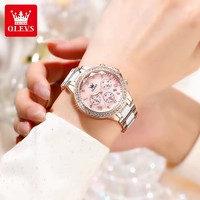 Top marque OLEVS 9999 Styles Oem logo personnalisé Rose étanche élégant mode Design lumineux dame montre à Quartz pour femme 2025