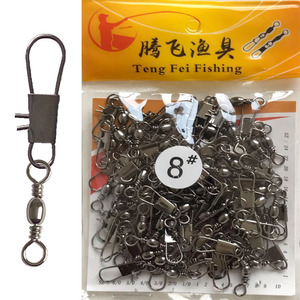 Tengfei Fishing Gear Swivel <b>Snap</b> Hook Stainless Steel Black Small Packaging 201012345678910121416 - Product Image 3