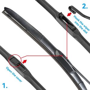 Escobilla Limpiaparabrisas Híbrida de Alta Calidad con Gancho en U para Autos Toyota y <span class=keywords><strong>Honda</strong></span>, Accesorios para Limpiaparabrisas, Compatible con Brazo de Limpiaparabrisas con Gancho en U 9x3 9x4 - Product Image 3