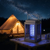 Solar Mosquito Killer Lamp Zwart ABS Stevig kunststof Weerbestendig Solar Mosquito Killer Lamp