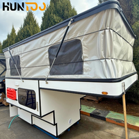 Huntoo Tente de camping légère en fibre de verre renforcée, escamotable, pour pick-up, camping-car, tout-terrain, avec toit relevable