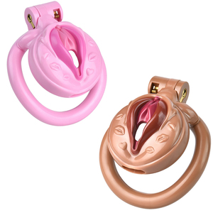 FRRK迷你倒置贞操笼娘娘腔公鸡粉色猫咪男性贞操装置公鸡笼，娘娘腔猫咪贞操笼为娘娘腔法克 - Product Image 1