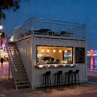 Conteneur de restauration rapide en promotion, conteneur préfabriqué pour café, kiosque, bar à domicile, bureau, restaurant mobile modulaire