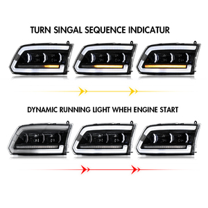 Nhà Máy Led Đèn Pha Cho 2009 2018 Dodge Ram 1500,2013 2018 Dodge Ram 1500 2500 Đèn Pha Với Tuần Tự Tín Hiệu Lần Lượt - Product Image 6