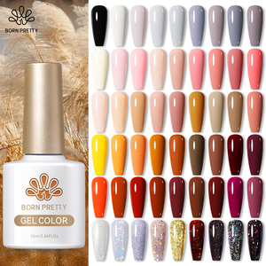 BORN PRETTY HEMA Free Fall Gel Polish Couleur Haute Pigment <span class=keywords><strong>Halloween</strong></span> Ongles Corail <span class=keywords><strong>Orange</strong></span> Nude Brun Manucure Vernis Gel Nail Art - Product Image 1