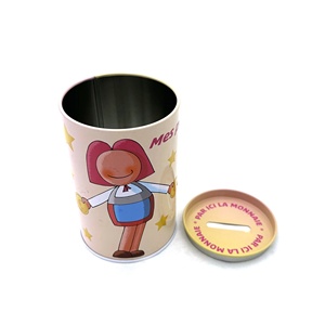 Custom OEM Money scatola di latta moneta salvadanaio rotondo salvadanaio con coperchio - Product Image 6